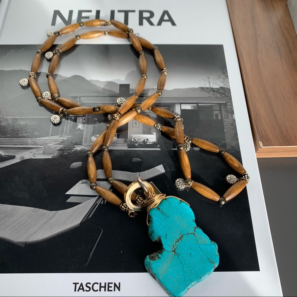 Turquoise Necklace from Montezuma Costa Rica Hand made